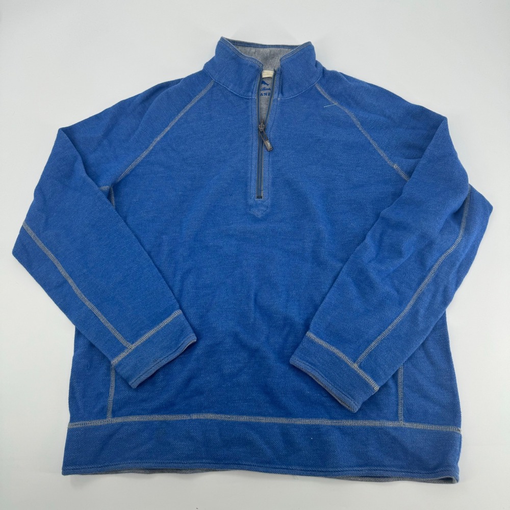 Tommy Bahama Jeans Mens 1/4 Zip‎ Pullover Blue Sweatshirt M
